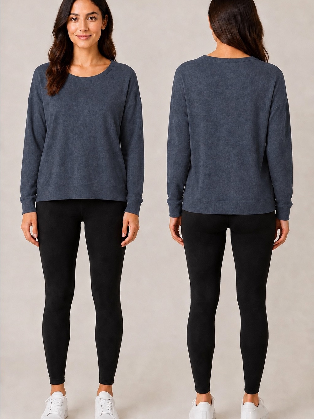 Tuff Athletics Cozy Long-Sleeve Sweatshirt Like Tee - Slate Gray
